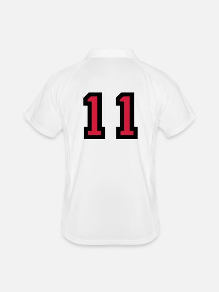 The number 11 - number eleven - Men's Polo breathable - white/navy - Back