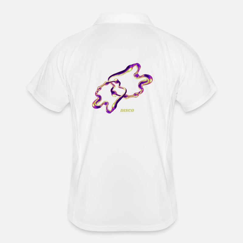 Retro Disco Blob – Art liquide abstrait au néon Polo respirant Homme