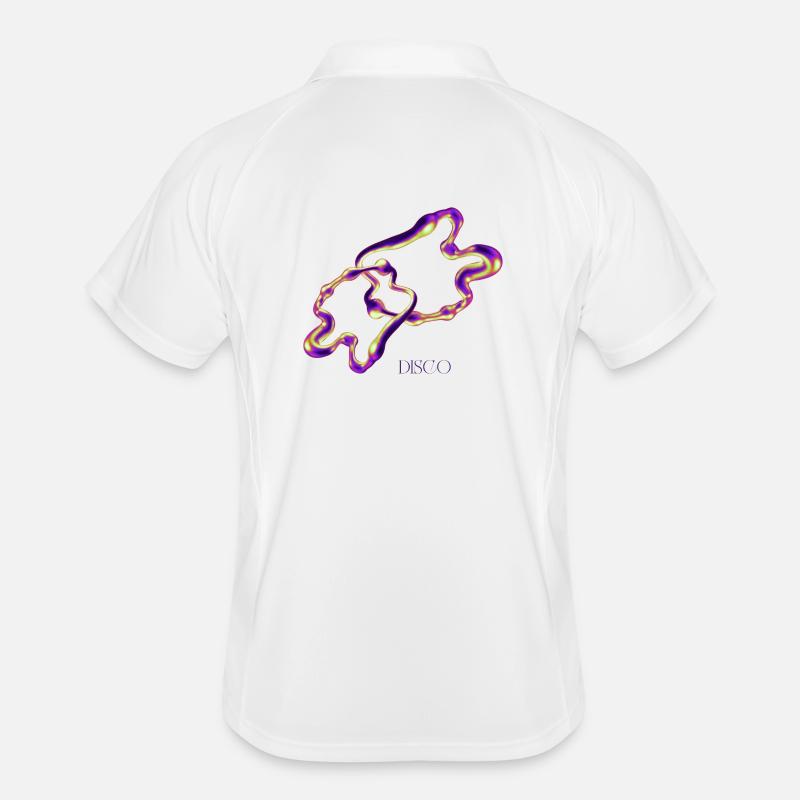 Disco Blob – Neon Abstract Liquid Art - Männer Polo atmungsaktiv - Weiß/Navy