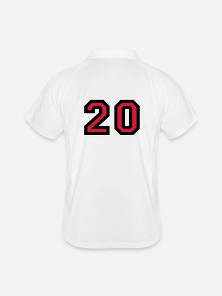 The number 20 - number twenty - Men's Polo breathable - white/navy