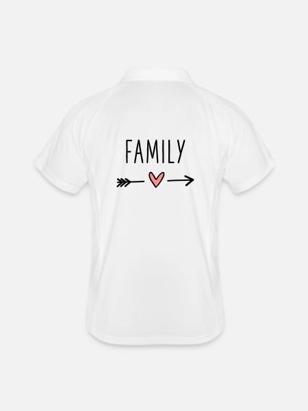Family heart arrow love cupid cohesion - Men's Polo breathable - white/navy - Back