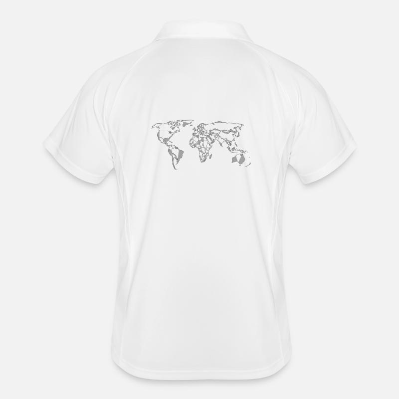 Conception de mosaïque de carte du monde Polo respirant Homme