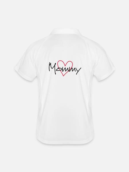Mommy coeur cadeau de partenaire look - Polo respirant Homme - blanc/marine - Dos