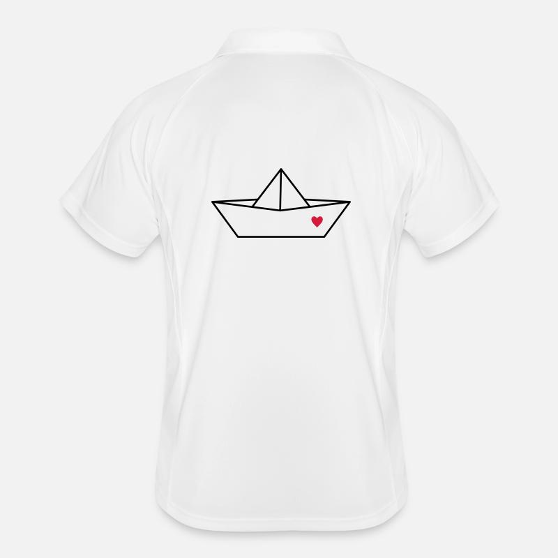 Boot Papier Schiff Herz I Hafen Liebe Geschenk Männer Polo atmungsaktiv