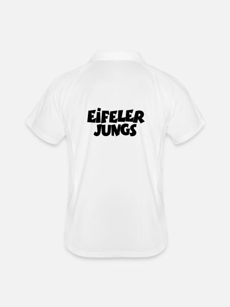 Eifeler Jungs aus der Eifel - Männer Polo atmungsaktiv - Weiß/Navy - Hinten