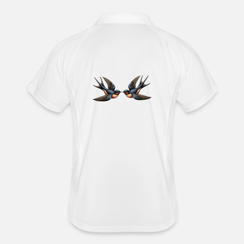 Schwalben – Rockabilly Männer Polo atmungsaktiv