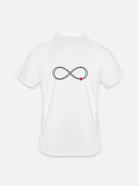 Unendlichkeit Herz Zeichen Symbol Geschenk Liebe - Männer Polo atmungsaktiv - Weiß/Navy - Hinten