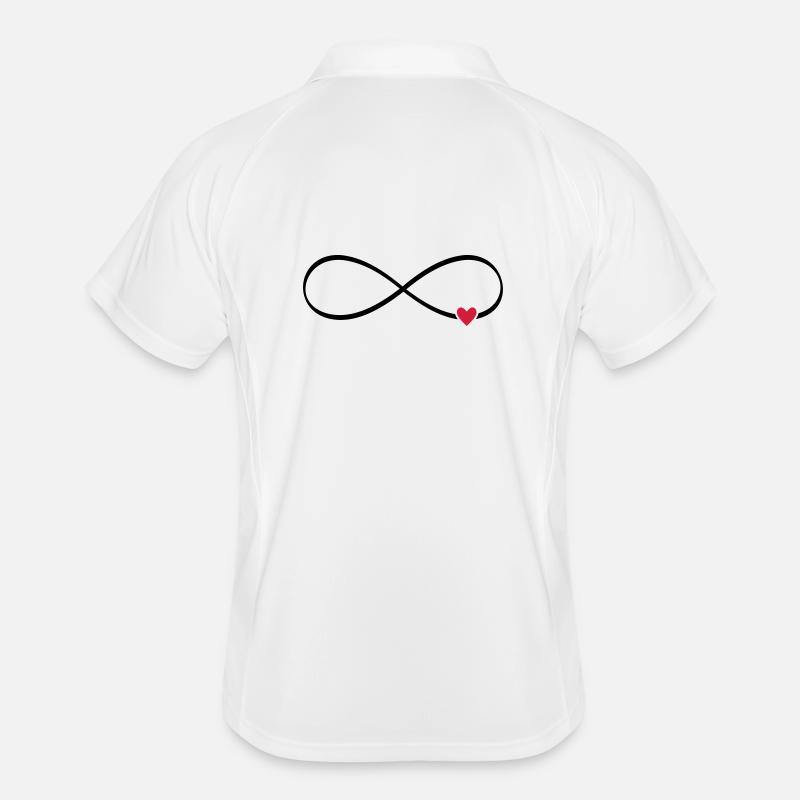 Herz unendlichkeit Zeichen Symbol Geschenk - Männer Polo atmungsaktiv - Weiß/Navy