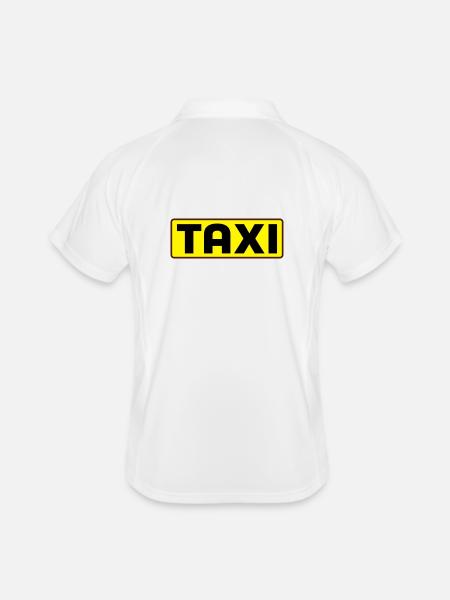 taxi - Men's Polo breathable - white/navy - Back