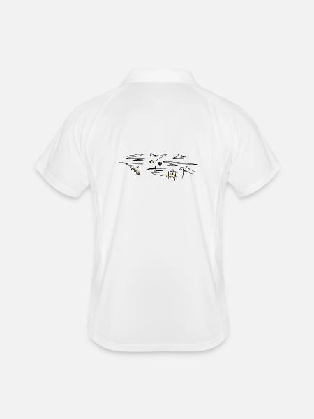 Chat Chat - Polo respirant Homme - blanc/marine