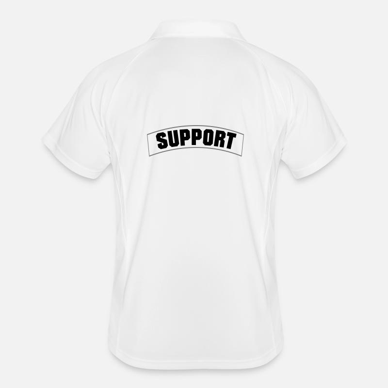 SUPPORT - Männer Polo atmungsaktiv - Weiß/Navy