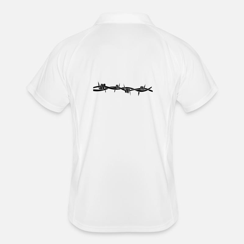 stacheldraht - Männer Polo atmungsaktiv - Weiß/Navy