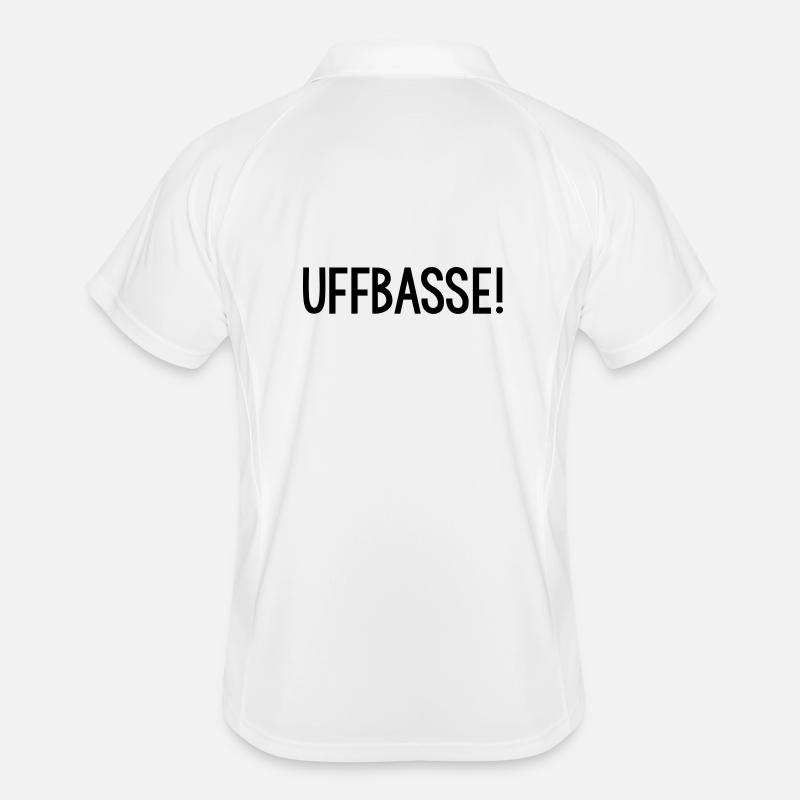 UFFBASSE Dialekt badisch - Männer Polo atmungsaktiv - Weiß/Navy