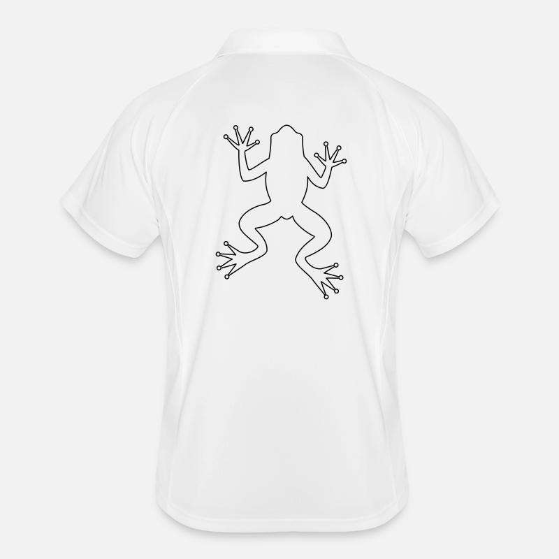 Frog toad tree frog silhouette - Men's Polo breathable - white/navy