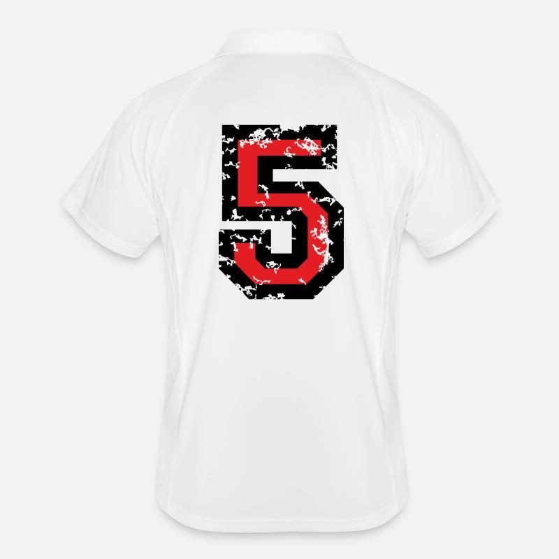 The Number Five - No. 5 (two-color) red Men's Polo breathable