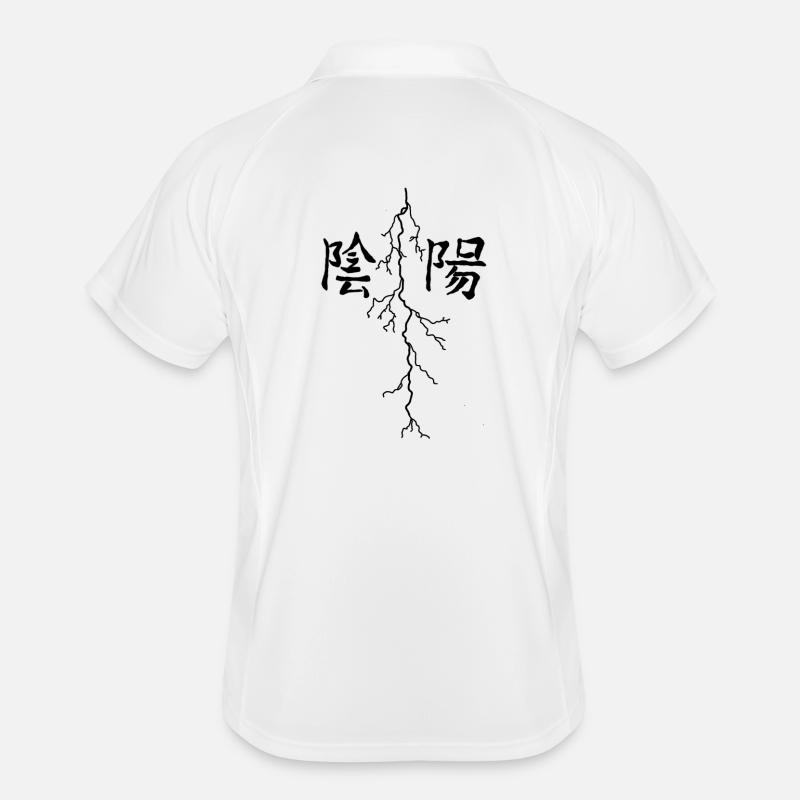 Lightning design - Men's Polo breathable - white/navy