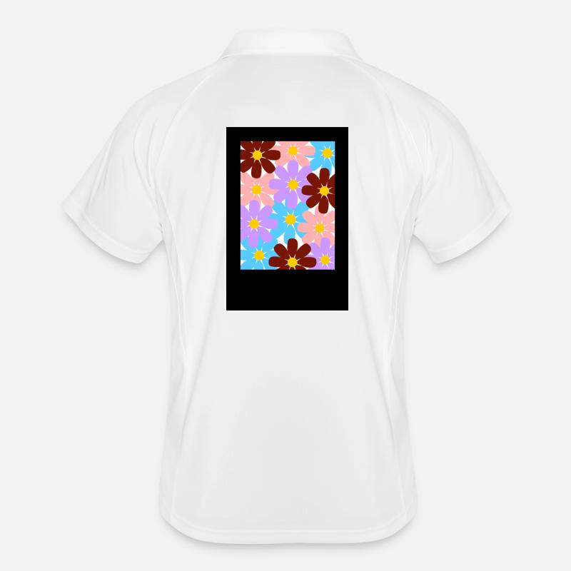 Motif de fleur coloré Polo respirant Homme