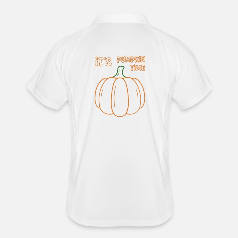 Its Pumpkin Time Illustration - Männer Polo atmungsaktiv - Weiß/Navy
