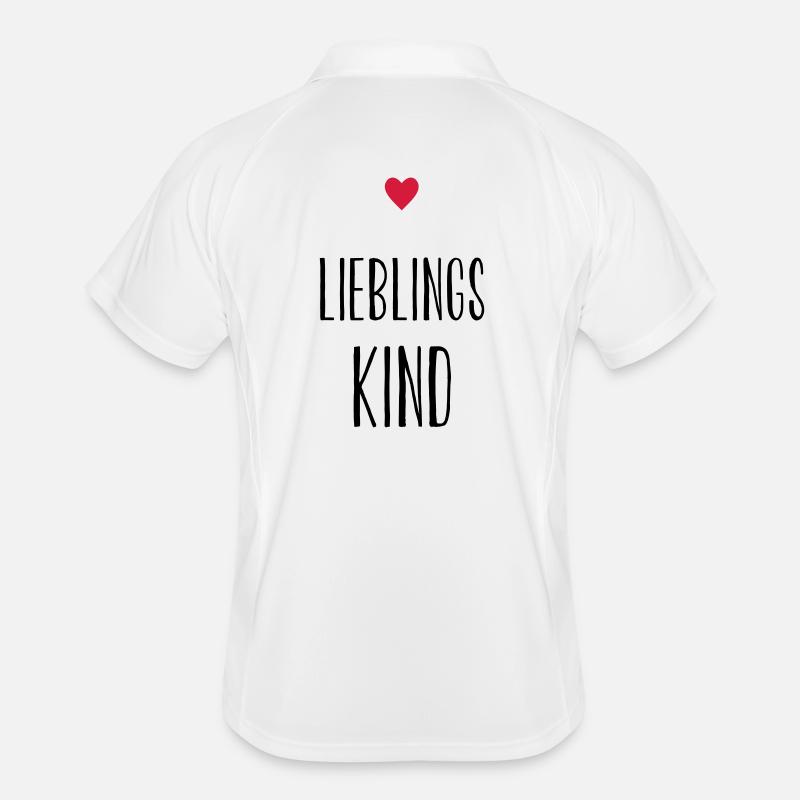 Kind Lieblingskind Herz Geschenk Geschenkidee - Männer Polo atmungsaktiv - Weiß/Navy
