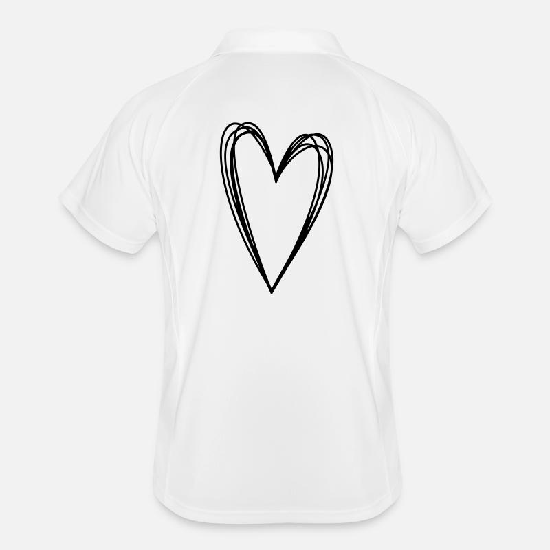 Heart scribble doodle scribble icon love Men's Polo breathable
