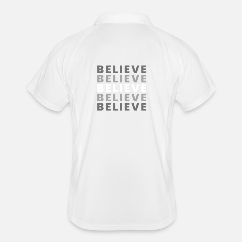 Foi dans la grille – Gris Blanc Polo respirant Homme