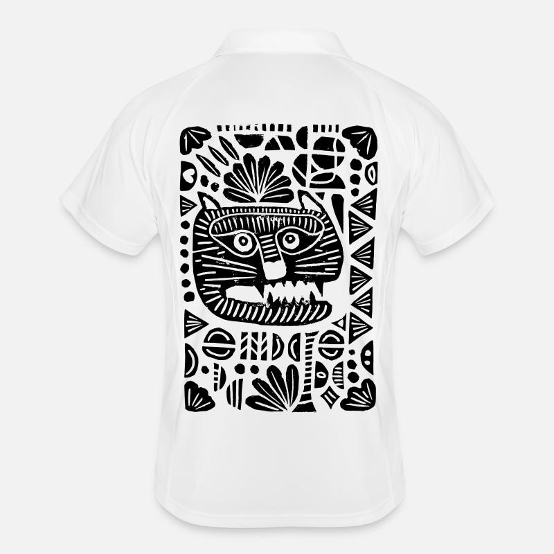 Tiger | Linoprint Männer Polo atmungsaktiv
