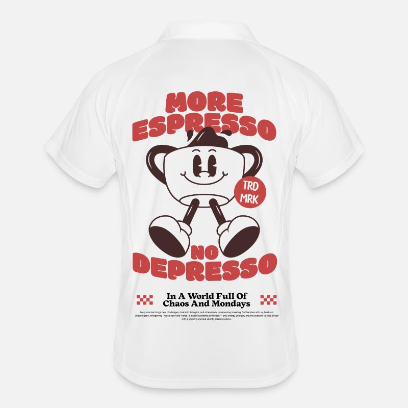 More Espresso No Depresso Coffee Shirt Men's Polo breathable