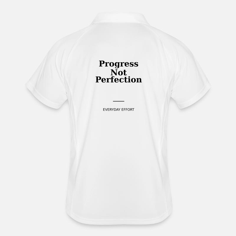 Fortschritt statt Perfektion - Männer Polo atmungsaktiv - Weiß/Navy