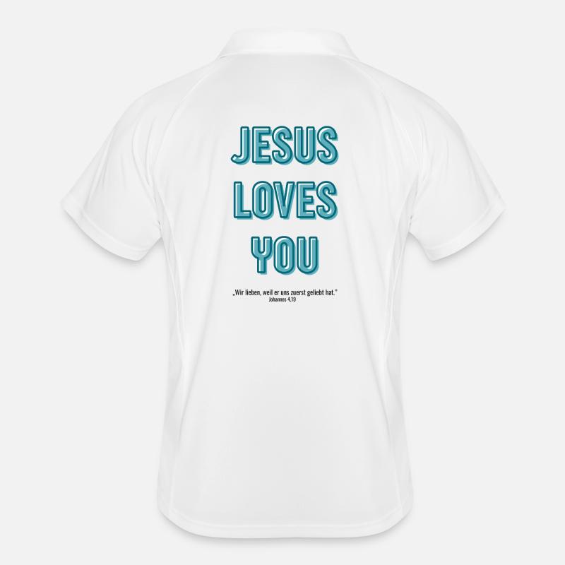 Jesus loves you in 3D script Men's Polo breathable
