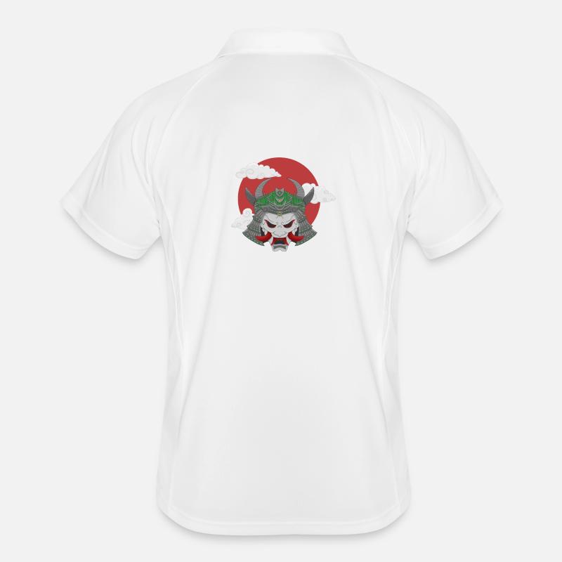 Oni x Samourai Gris Vert Polo respirant Homme