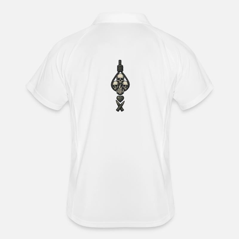 Avi Collection – Skulls & Flame Männer Polo atmungsaktiv