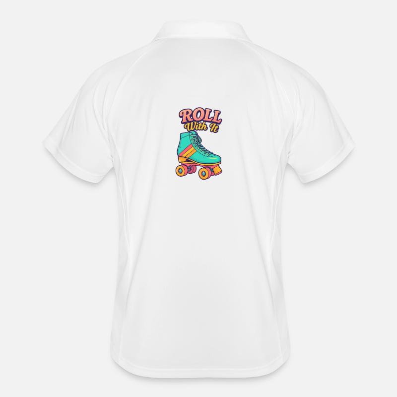 Retro Roller Skate Motiv Design - Männer Polo atmungsaktiv - Weiß/Navy