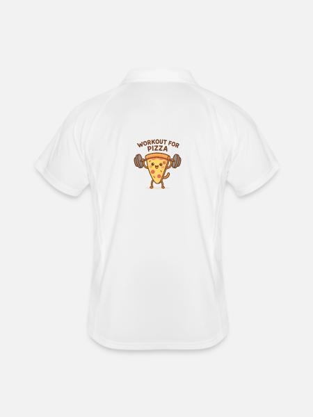 Pizza Workout Motivational Shoe - Men's Polo breathable - white/navy - Back