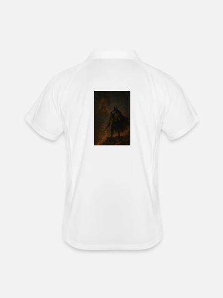 Chevalier de lave en enfer - Polo respirant Homme - blanc/marine - Dos