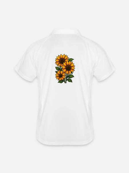 sunflowers - Men's Polo breathable - white/navy - Back