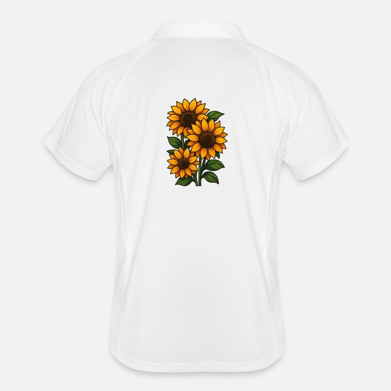 Sonnenblumen Männer Polo atmungsaktiv