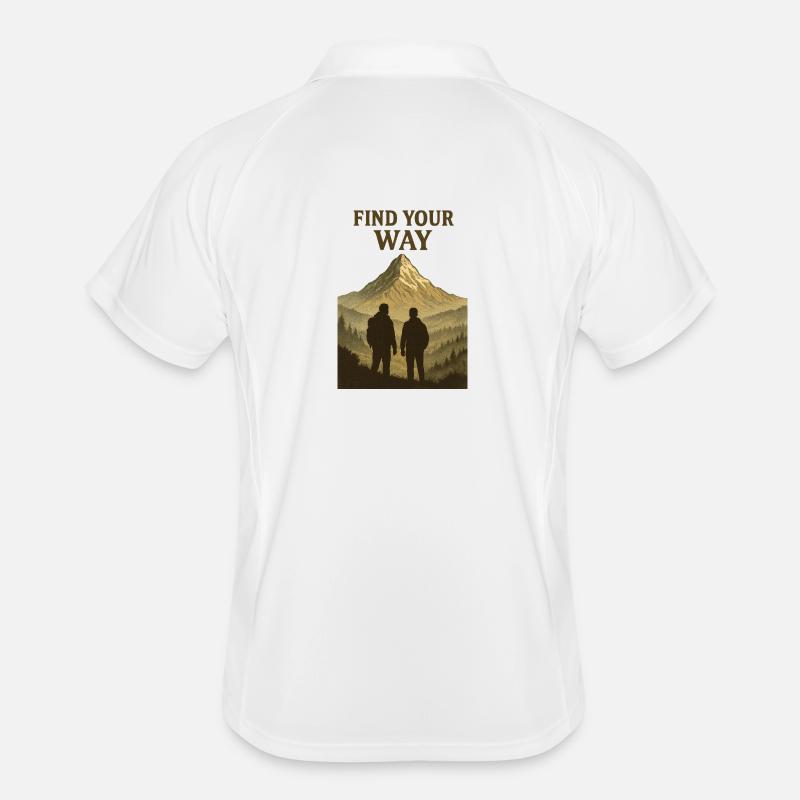 Find Your Way Bergwanderer Silhouette Männer Polo atmungsaktiv