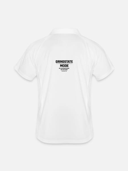 GRINDSTATE MODE Gym Motivation - Men's Polo breathable - white/navy - Back