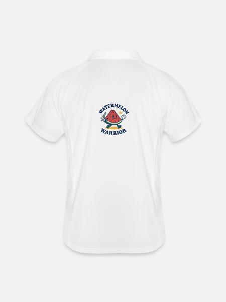 Guerrier pastèque - Design de tranche audacieux - Polo respirant Homme - blanc/marine
