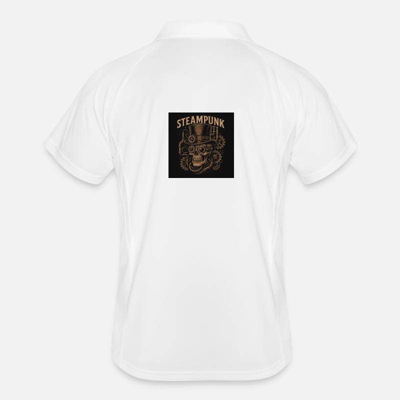 Steampunk Totenkopf mit Zylindermotiv Männer Polo atmungsaktiv