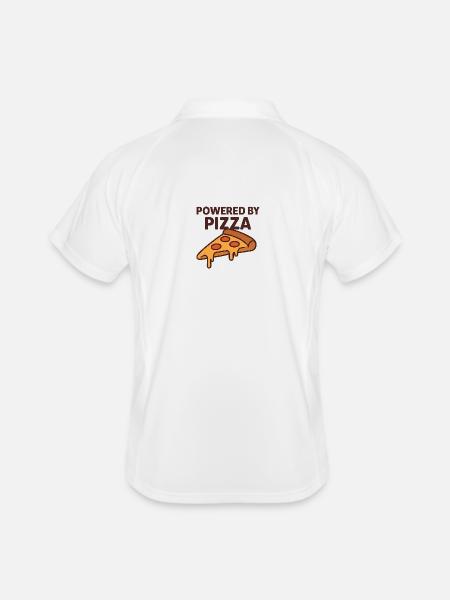 Powered by Pizza Motivational Design - Men's Polo breathable - white/navy - Back