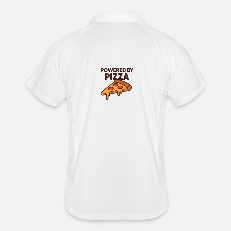 Powered by Pizza Motivational Design Men's Polo breathable