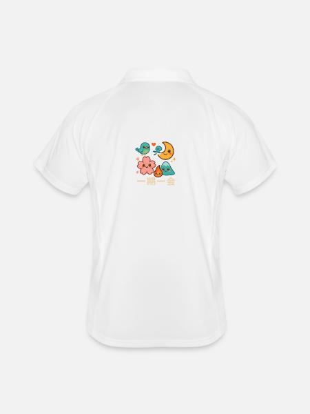 Collection de motifs Kawaii一期一会 - Polo respirant Homme - blanc/marine - Dos