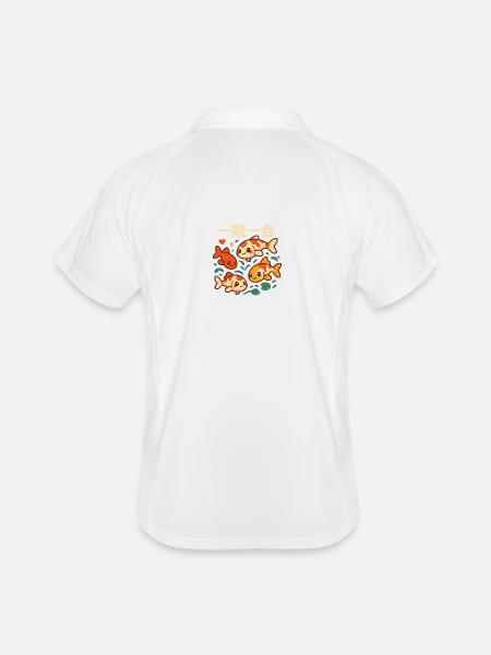 Ichigo Ichie Koi Encounter - Men's Polo breathable - white/navy - Back