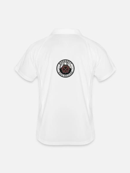 Ruhrpott Echte Malocher Patch - Männer Polo atmungsaktiv - Weiß/Navy - Hinten