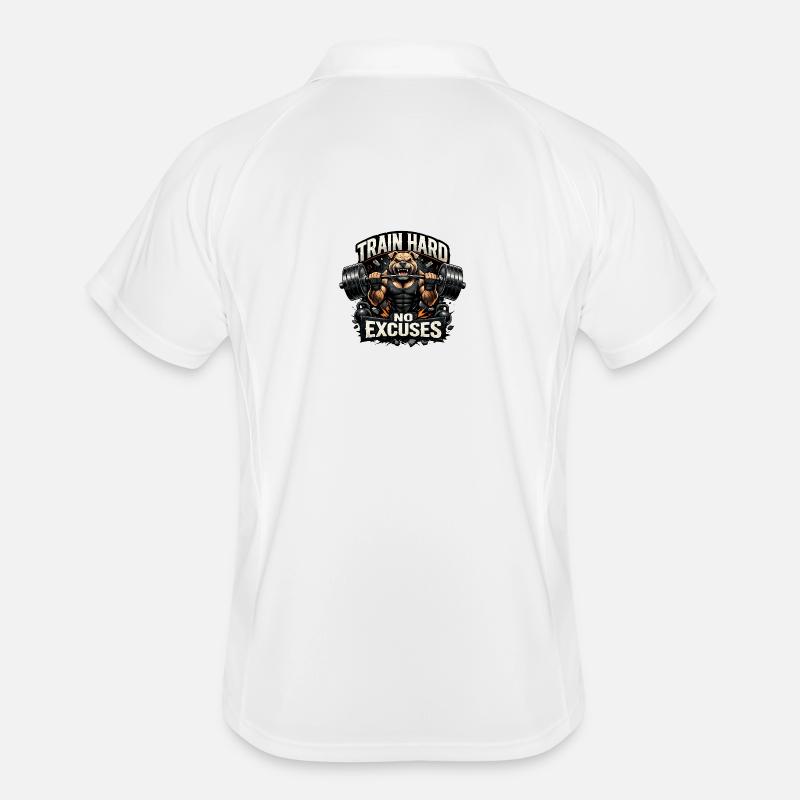 Train Hard No Excuses Men's Polo breathable