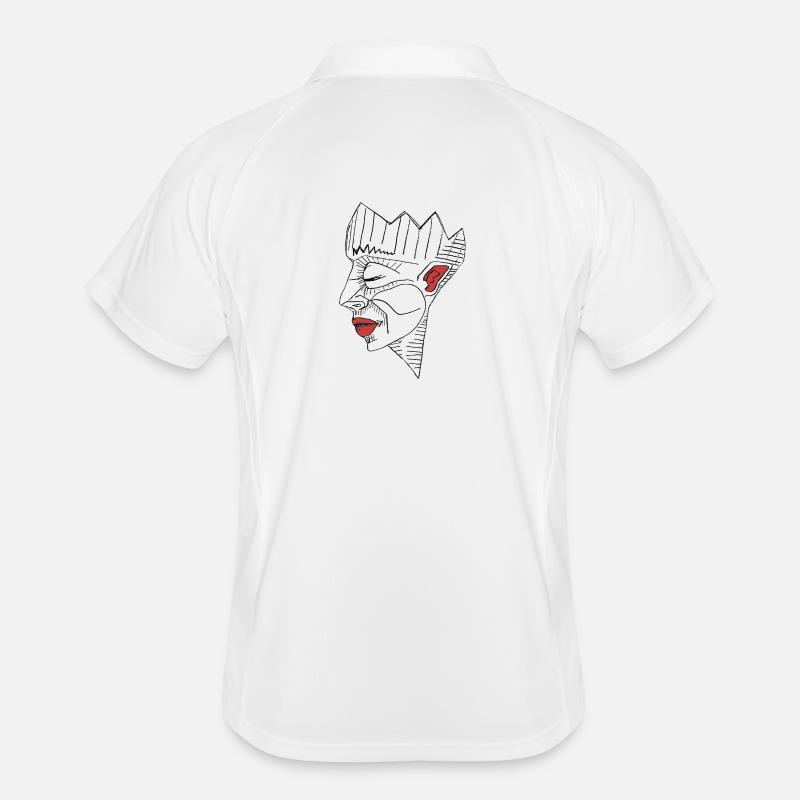 Lèvres rouges, rage silencieuse Polo respirant Homme