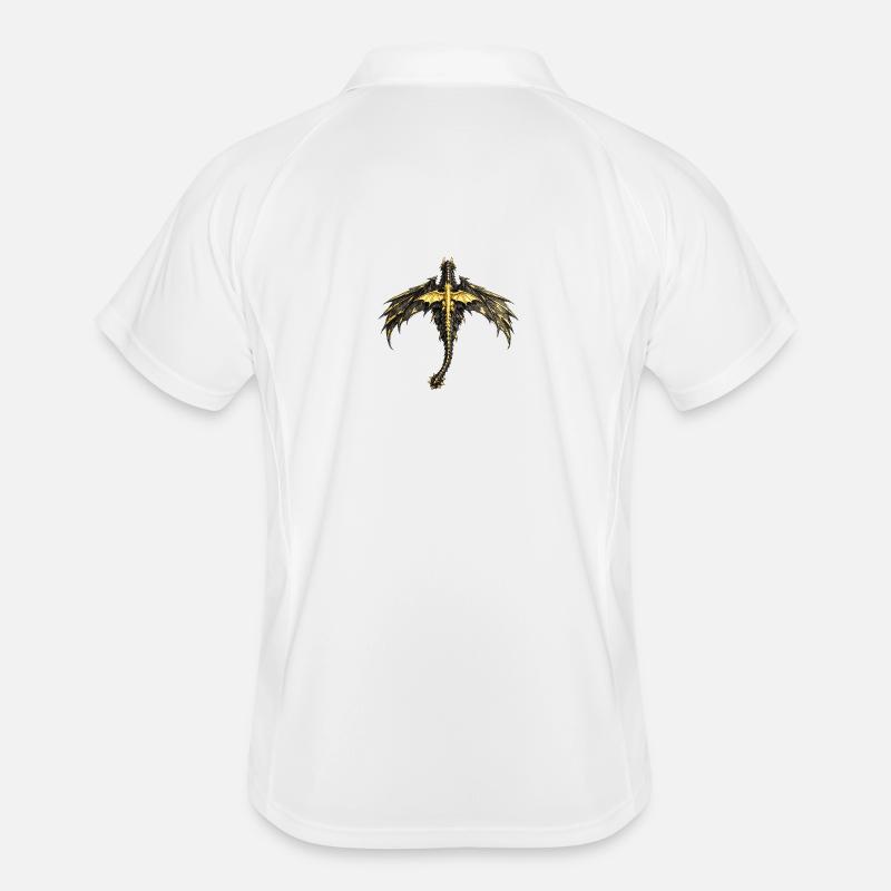 Fourth Wing Dragons - Männer Polo atmungsaktiv - Weiß/Navy