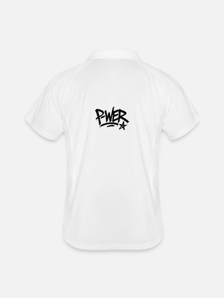Graffiti Power Street Art Design - Polo respirant Homme - blanc/marine - Dos