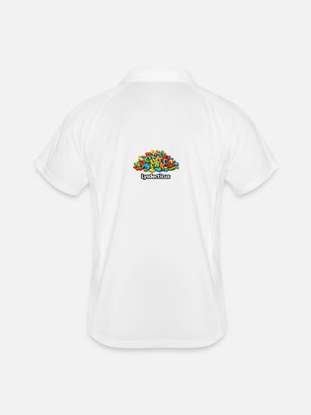 humor image dyslexia - Men's Polo breathable - white/navy - Back
